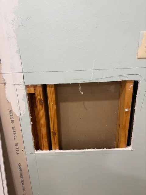 Opening the old wall to build a recessed niche