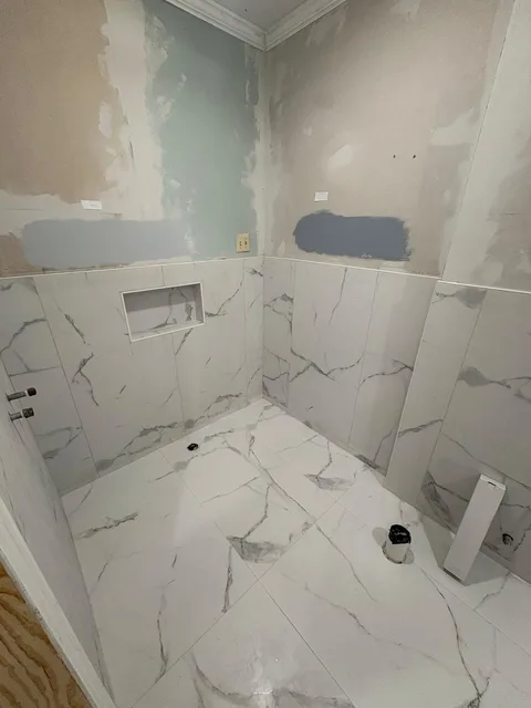 Finished bathroom floor